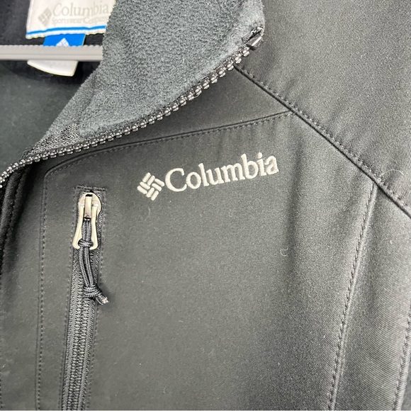 Columbia Softshell Jacket Men’s Large Black Full Zip Windbreaker - Picture 3 of 11